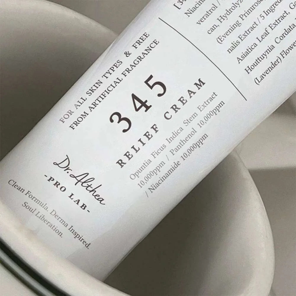 DR. ALTHEA 345 Relief Cream – Crème apaisante et réparatrice à la Centella & Niacinamide